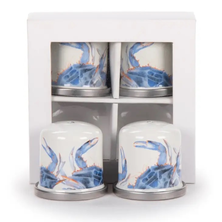Blue Crab Enamel Salt & Pepper Set