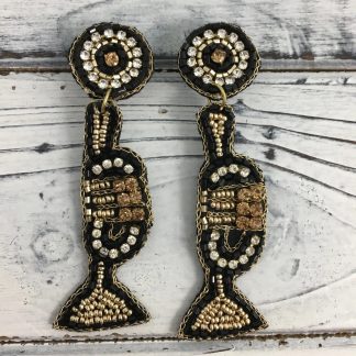 Beaded Jazz Trumpet Earrings
