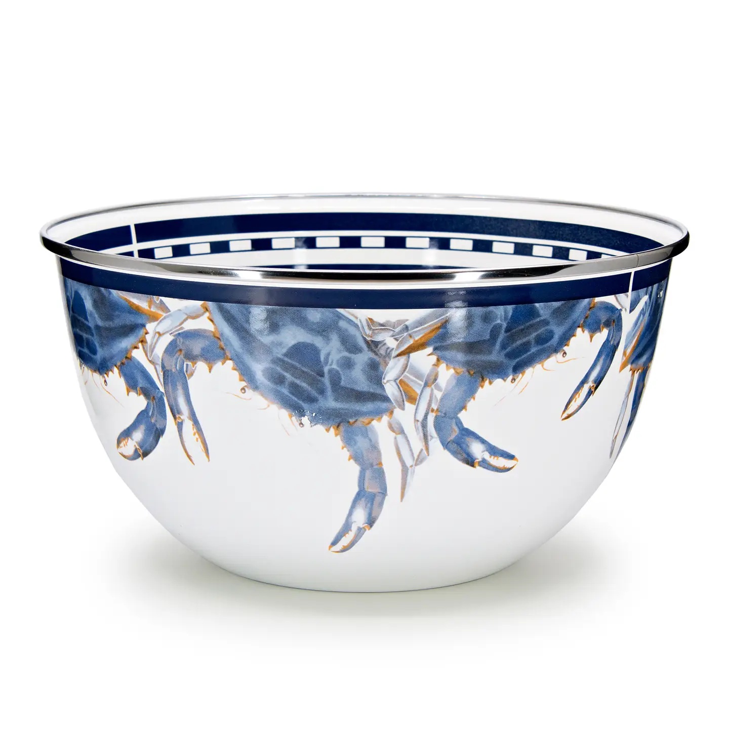 Blue Crab Enamel Large Salad Bowl