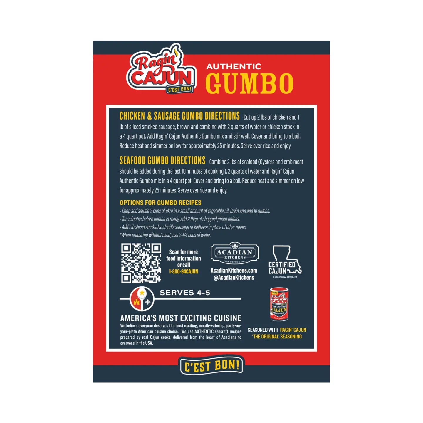 Ragin' Cajun Ragin' Authentic Gumbo Mix - Image 2