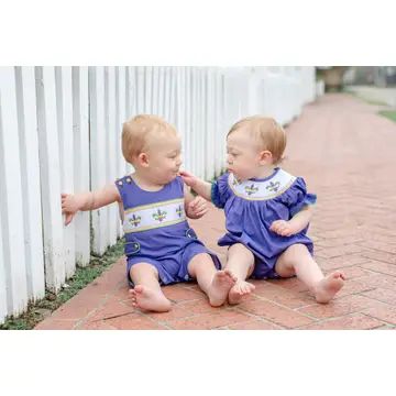 Mardi Gras Smocked Romper - Image 2