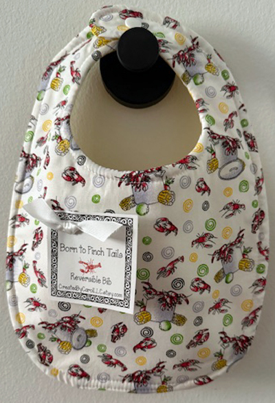 Born to PINCH TAILS Crawfish Baby Bib