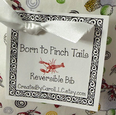 Born to PINCH TAILS Crawfish Baby Bib - Image 3