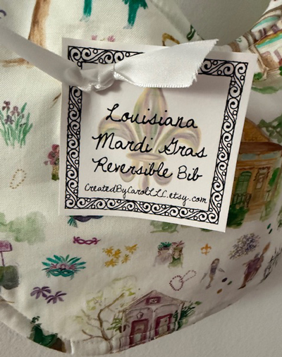 Mardi Gras Scenes Baby Bib - Image 2
