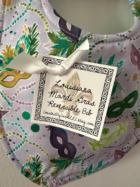 Mardi Gras Masks Baby Bib - Image 3