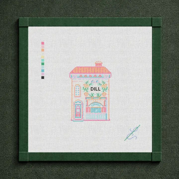 Dill Spice House Needlepoint Canvas