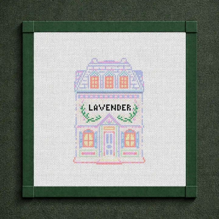 Lavender Spice House Needlepoint Canvas