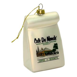 Cafe' du Monde To-Go Bag Glass Ornament