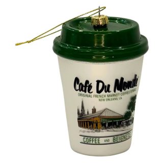 Cafe' du Monde Coffee Cup Glass Ornament