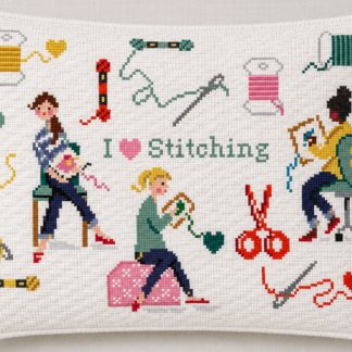 Jennifer Vallez "I Love Stitching" Needlepoint Canvas