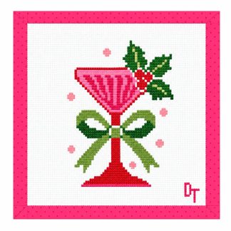 Mistletoe Martini Needlepoint Canvas