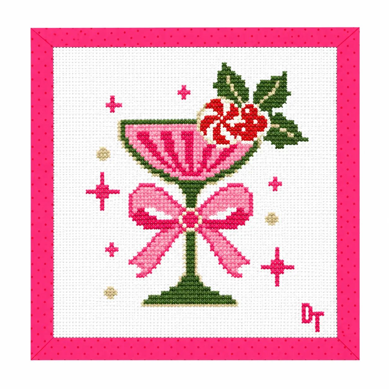 Making Spirits Bright Martini Needlepoint Canvas