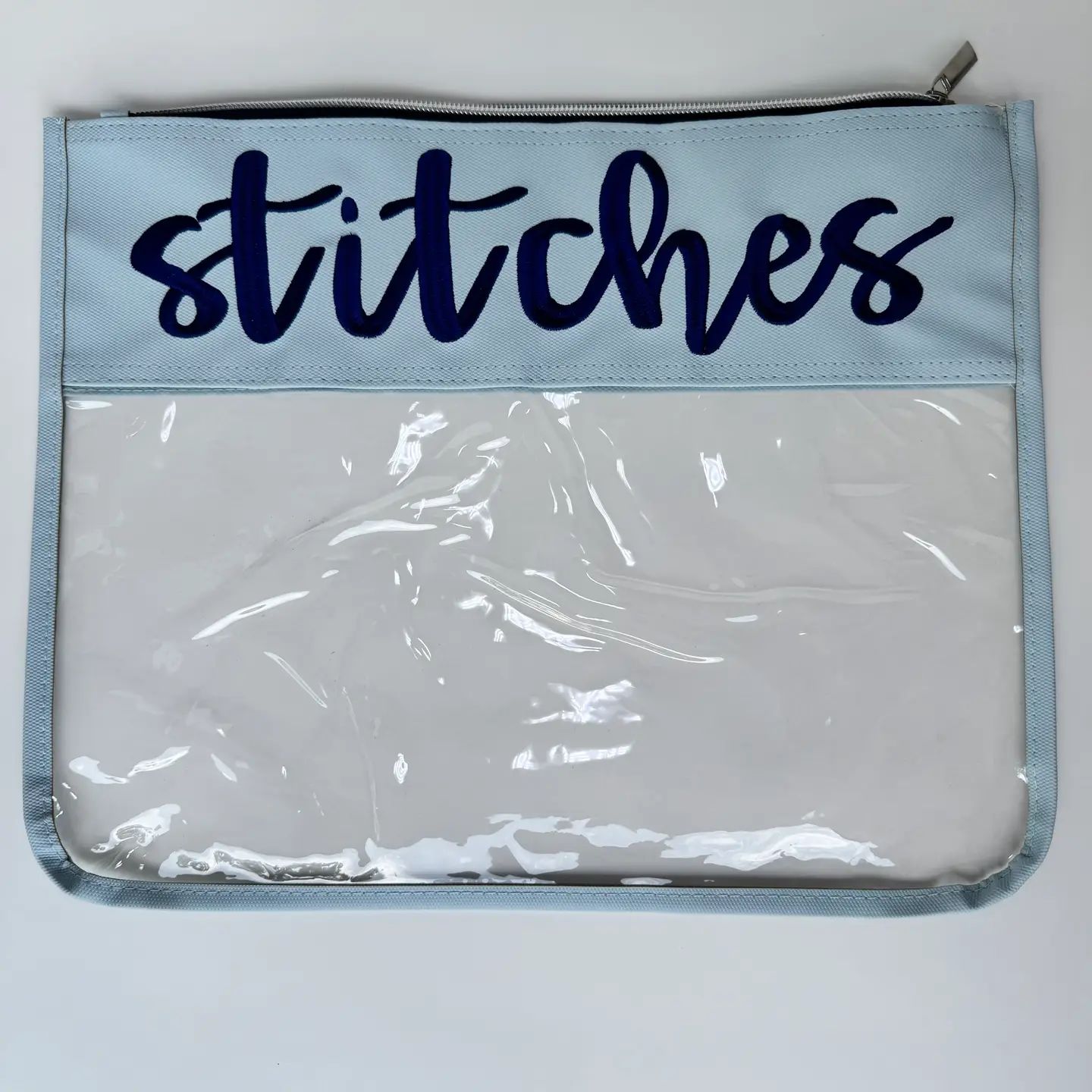 "Stitches" Embroidered Needlepoint Project Bag